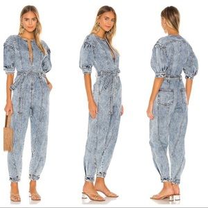 Ulla Johnson Sabra Denim Jumpsuit  in Acid Wash